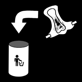 diaper in the garbage bin